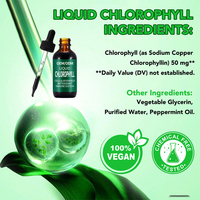 Gouttes liquides de chlorophylle à marque privée pour la détox et l'énergie, saveur menthe, formule personnalisée, fabricant OEM/ODM, vente en gros en vrac