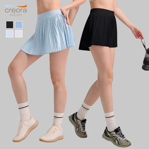 Ropa deportiva de tenis elástica de cintura alta personalizada para mujer, Falda plisada ligera para golf, correr, gimnasio, transpirable, con bolsillo - Product Image 1