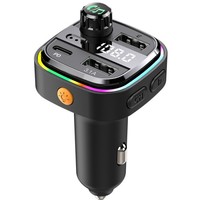 Kablosuz Araç MP3 Çalar, USB Type-C ve 2 USB Girişi, PD 25W QC3.0 ABS Araç Şarj Cihazı, Cep Telefonu, Dizüstü Bilgisayar, Akıllı Saat için