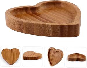 Plateau de service en bambou durable et écologique de 8 pouces, polissage lisse, design européen en forme de cœur pour les fêtes - Product Image 4