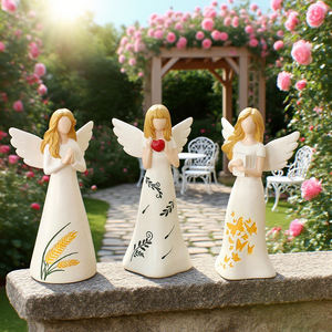 Figurine Bonheur Anges en Résine Sculpture Florale avec Jupe Fleur Ange de la <span class=keywords><strong>Liberté</strong></span> Figurines Sculptées Représentant l'Amour et la Paix - Product Image 5