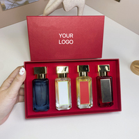 Coffret cadeau de parfum pour homme de luxe 540 ml, flacon rouge longue durée avec couvercle doré, vaporisateur de parfum