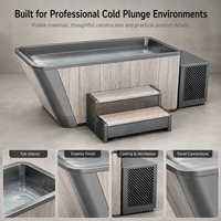 Baignoire en bois pour bain froid avec système de refroidissement, bain de glace en acier inoxydable pour le bien-être à domicile