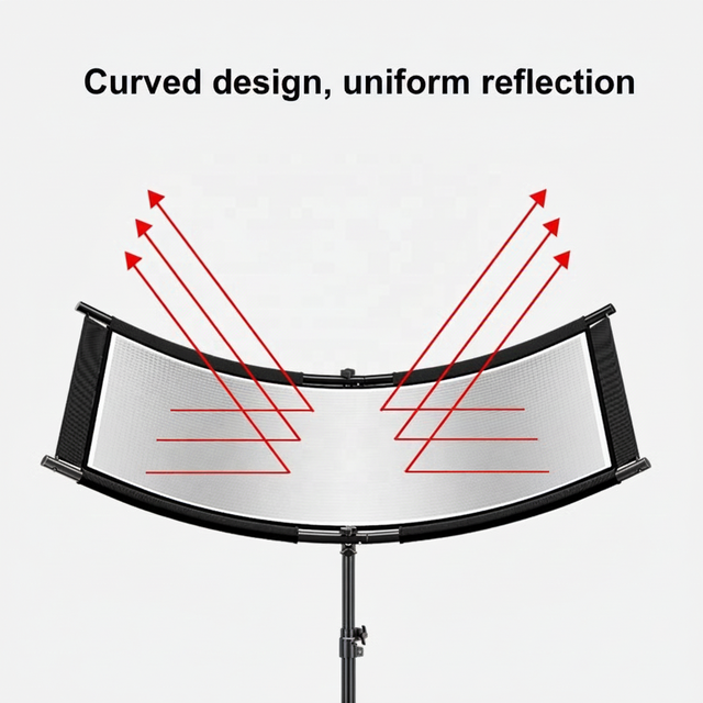 Stainless Steel Clamshell Light Diffuser Curved Photography Lighting Reflector for Video Studio Photo Accessor