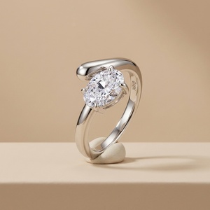 Custom Solid Gold Lab Grown Diamond Oval Row <b>Stacked</b> Wedding <b>Ring</b> Anniversary Fine Jewelry Unisex - Product Image 4