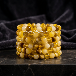 Wholesale Fashion SOLAR PLEXUS <b>Chakra</b> 8mm Heart-Shaped Beaded Crystal <b>Bracelet</b> Classic Style Multi-color Jewelry Meditation - Product Image 2