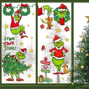 <span class=keywords><strong>Adesivi</strong></span> <span class=keywords><strong>Natalizi</strong></span> <span class=keywords><strong>per</strong></span> Finestre DEXIN Tema Grinch Statici in PVC Rettangolari con Verniciatura UV Motivo Cartoonesco <span class=keywords><strong>per</strong></span> Decorazione <span class=keywords><strong>Porte</strong></span> in Vetro - Product Image 3