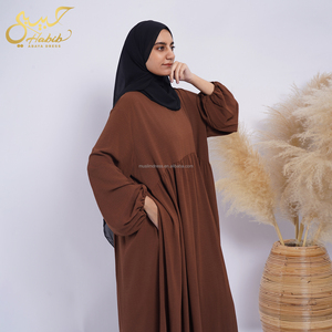 Habib listo para enviar musulmán Vestido de manga larga suelto Abaya venta al por mayor barato Abaya mujeres musulmanas vestido - Product Image 2