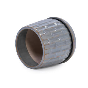 กระถางดอกไม้เซรามิก MDJ ชุด 2 ใบ สีเทา กระถางต้นไม้กลางแจ้งในร่มทรงกลม สไตล์มินิมอลทันสมัย สำหรับใช้ในสวนและบ้าน - Product Image 5