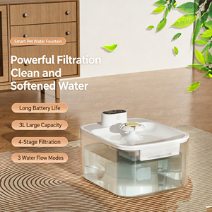 <span class=keywords><strong>Fontaine</strong></span> à eau pour animaux de compagnie ChongxinIOT 3,2 L, fonctionne sur batterie, filtration à <span class=keywords><strong>5</strong></span> couches, 3 modes, distributeur d'eau pour animaux de compagnie détachable et lavable - Product Image 1