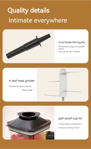 Licuadora de Frutas Frescas 8 en 1 de Tendencia 2026, Licuadora Eléctrica Comercial Negra de Alta Resistencia para Cocina, 4L, Trituradora de Acero Inoxidable 5+ - Product Image 5