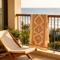 Large 100% Cotton Jacquard Printed Luxury Quick-Dry Eco-Friendly Beach Towel Custom Logo Soft Absorbent for Beach Travel