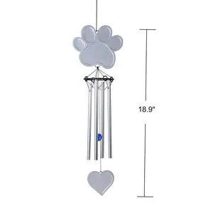 Pet Memorial Wind Chime A Beautiful Remembrance Gift for a Grieving Pet Owner - Includes Pawprints Left by You Poem Card
