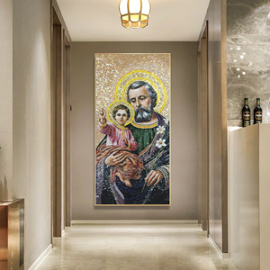 Customized 3D Wall Mural Modern Jesus Christ Portrait Painting 10mm Glass for Religious Byzantine Pool Living Room - Product Image 3