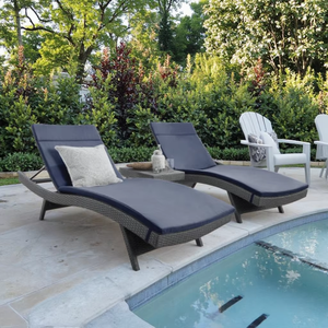 Chaises de piscine en rotin en plastique gris de haute qualité, chaises de soleil d'extérieur, chaises de natation pour le bord de la piscine - Product Image 6