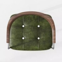 Chaises de salle à manger de style industriel léger et luxueux, utilisation dans les restaurants et les bars, chaise de salle à manger verte, cadre en métal en forme de U