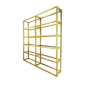 Product <strong>Stand</strong> <strong>Display</strong> <strong>Shelf</strong> for Shop Golden Exhibition <strong>Display</strong> <strong>Stand</strong> with Glass Board Custom logo - Product Image 4