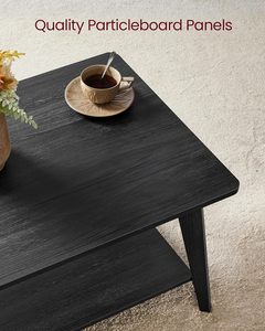 Mesa de Té Moderna de la Colección MAEZO, 2 Niveles de Almacenamiento, Altura Ajustable, Patas Cónicas, Transiciones Curvas, <span class=keywords><strong>Muebles</strong></span> para Sala de Estar - Product Image 6