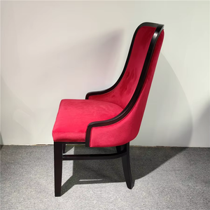 कपड़े पु चमड़े के मखमल धातु पैरों रंगीन मैजेंटा डाइनिंग चेयर के साथ बिक्री के लिए आर्मरेस्ट अपोल्स्टर्ड डाइनिंग चेयर - Product Image 2