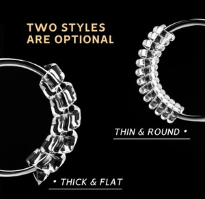 <span class=keywords><strong>Ajustador</strong></span> <span class=keywords><strong>de</strong></span> tamaño <span class=keywords><strong>de</strong></span> anillo invisible, 4 tamaños para diferentes anchos <span class=keywords><strong>de</strong></span> banda, protectores <span class=keywords><strong>de</strong></span> anillo <span class=keywords><strong>de</strong></span> <span class=keywords><strong>silicona</strong></span> en espiral para mujeres y hombres - Product Image 5