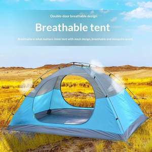 Tente de camping familiale d'extérieur double couche imperméable à armature droite, type Glamping Oxford, ouverture rapide automatique, haute performance - Product Image 4
