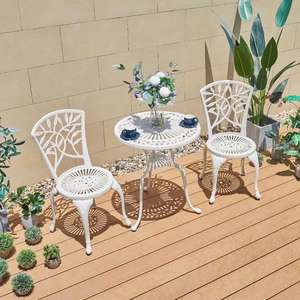 Ensemble de salle à manger <span class=keywords><strong>en</strong></span> <span class=keywords><strong>fer</strong></span> <span class=keywords><strong>forgé</strong></span> pour terrasse extérieure Ensemble de <span class=keywords><strong>table</strong></span> et chaise <span class=keywords><strong>en</strong></span> métal moulé d'aluminium Ensemble de jardin Ensemble de bistro - Product Image 5