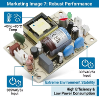 Module d'alimentation industriel LO15-20B12-M 15W à cadre ouvert SMPS 85-264VAC, isolation 4kV, tension réglable, protection contre les surtensions à 4 niveaux