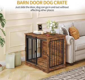 Jaula de Madera para Perros de Estilo Lujoso, con Tres Puertas y Bandeja Desmontable, Ecológica y de Fácil Montaje, en Oferta - Product Image 2