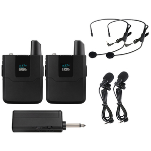 Professionele 2.4G draadloze microfoon Lavalier microfoon draadloze headsetmicrofoon met bodypack zender oplaadbare ontvanger - Product Image 1