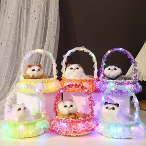 Al Hoa Giỏ La hét Mèo Mô Phỏng Kitty Đồ Chơi Búp Bê Sang Trọng Món Quà Sinh Nhật Cho Bé Trai Bé Gái Dễ Thương Mô Phỏng Mini Mèo - Product Image 2