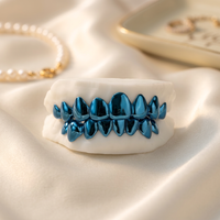 Honordiamond Grillz Unisexe en Argent S925 avec Moissanite, Forme Cercle Huit Cœurs Huit Flèches, Style Hip-hop, Haute Couture Dentaire