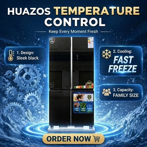 ตู้เย็นคุณภาพสูง HUAZOS แบบกระจกใส Smart Side-by-Side สำหรับใช้ในบ้าน พร้อมช่องแช่แข็ง เครื่องทำน้ำแข็งเชิงพาณิชย์ ตู้เย็น 2 ประตูสำหรับใช้ในบ้าน - Product Image 1