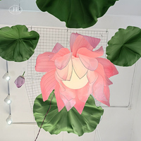 Lanterne LED Lotus Artisanale Personnalisée en Papier Organza, Design Art Déco, Diamètre 80cm, Dégradé Rose, pour Décoration Maison, Fêtes et Salon