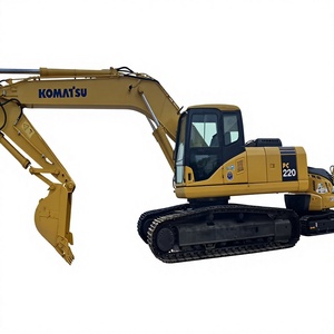 Excavadora de cadenas usada Komatsu PC220 de 20 toneladas con motor Cummins, excavadora hidráulica sobre orugas para movimiento de tierras en construcción - Product Image 1