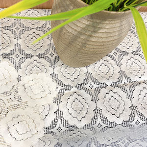 कवर सफेद jacquard आयत सुरुचिपूर्ण शादी फूल ताना फीता पॉलिएस्टर टेबल कपड़े पार्टी - Product Image 5