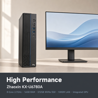 Solution de bureau pour entreprise Zhaoxin KX U6780A 8 cœurs 2,7 GHz 16 Go de RAM 512 Go NVMe SSD Graphiques intégrés Boîtier compact 8L