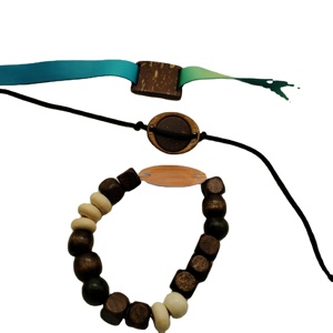 Bracelet de noix de <span class=keywords><strong>coco</strong></span> NFC personnalisé 13.56mhz pour bracelet biblique quotidien/course à pied/beauté - Product Image 1