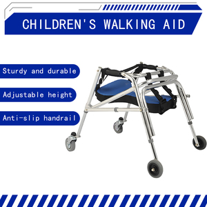 <strong>Pediatric</strong> Foldable Walker with Wheels Aluminum Alloy Height Adjustable <strong>Gait</strong> <strong>Trainer</strong> for Rehab and Home Use - Product Image 2