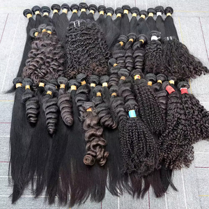 Extensions de cheveux humains chinois vierges à 100 %, 15A, double trame, pointes pleines, aspect <span class=keywords><strong>naturel</strong></span> doux, pour usage quotidien, cheveux noirs - Product Image 2