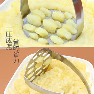 Presse-purée à pommes de terre avec manche long facile à nettoyer en acier inoxydable presse-purée à légumes, gadget de cuisine - Product Image 6