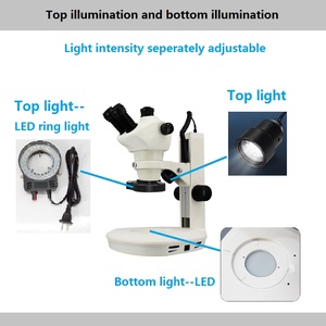Boshida BD-60T 8X-50X三眼ステレオ顕微鏡、<span class=keywords><strong>12</strong></span>インチタッチパッド、または下部と上部のLED照明付きLCDスクリーン - Product Image 4