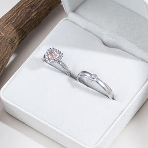 Anillo de compromiso Messi Jewelry MSR-2168 de 18k con diamantes cultivados en laboratorio de corte corazón en varios colores. - Product Image 2