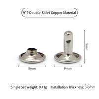 Rivets en laiton de haute qualité 9 mm à double capuchon plaqué, sans nickel, écologiques, lavables pour la décoration de chaussures, bottes en cuir et sacs