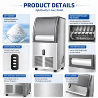 Système de refroidissement par air, machine à glaçons commerciale en acier inoxydable en forme de flocon de neige, machine à glaçons pour restaurant, bar, boissons froides