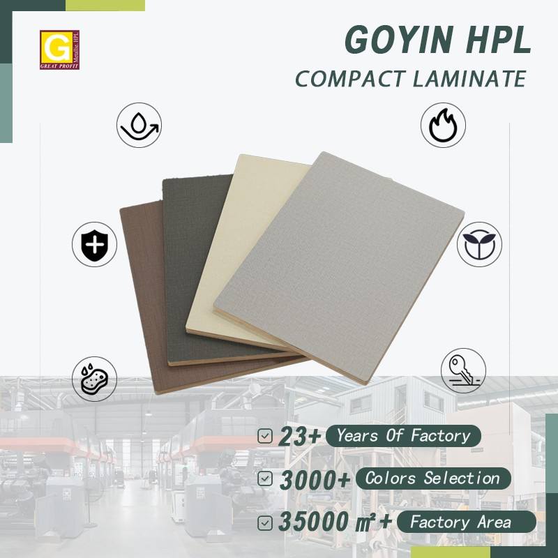 Fireproof Cladding Boards HPL Board Fireproof Through-Color Compact Laminate Wall Cladding for ...