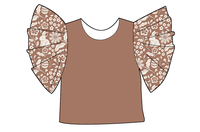 Haut à manches bouffantes à volants pour filles, motif personnalisé, Pâques, imprimé lapin et carotte, chemise décontractée pour tout-petits, vêtements de printemps pour enfants, vêtements de fête