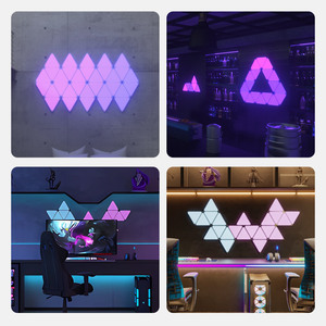 Banqcn Décoration de jeu pour maison intelligente, éclairage d'ambiance mural Rgb, lumières LED triangulaires, alimentation USB, commande par application et par la voix, éclairage nocturne - Product Image 6