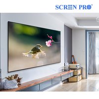 Écran de projection fixe SCREENPRO Home Cinema ALR 8K HDR 3D Ready, gain amélioré, gris cristal, noir diamant, montage mural