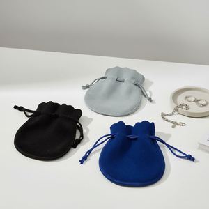 Sacs cadeaux en velours 8*10cm pour bijoux, pochettes en forme de calebasse avec cordon de serrage, sacs cadeaux en forme de gourde pour le rangement de colliers et bracelets - Product Image 2