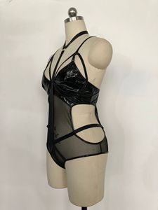 IHOOVホットセクシーラテックスPVCエロボディスーツ本物のハーネスボンデージレザーセクシーなテディランジェリーフェチ - Product Image 3